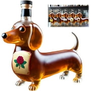Dachshund Dog Whiskey Bottle, Fun Dachshund Whiskey Bottle, Glass Dachshunds Statue Wine Bottles, Dachshunds Decanter Decoration, for Bar, Home, Office